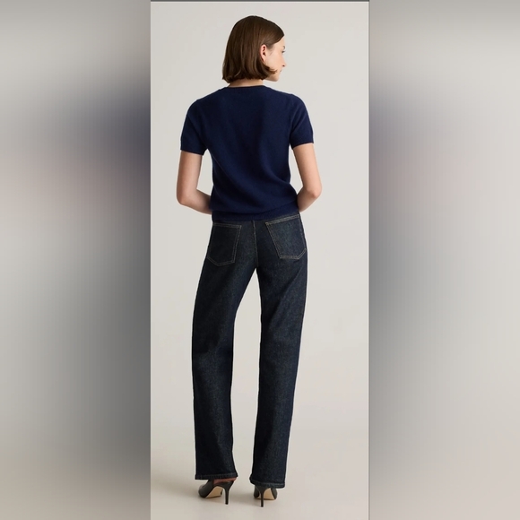 Quince Mongolian Cashmere Tee Medium True Navy - Picture 4 of 4